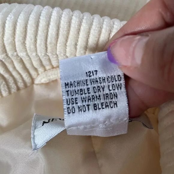 VTG Newport News Jacket Blazer Women's 16W Ivory Wide Wale Corduroy Pocket 2BTN - Picture 5 of 12